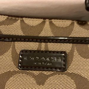 Coach handbag or wristlet gold and tan